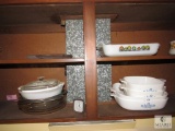 Cabinet lot Casserole Dishes Blue Cornflower Corning Ware & Glass Mixing Bowls