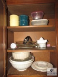 Cabinet lot pottery bowls large mixing bowls Pie Plates +