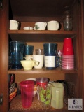 Cabinet lot Pfaltzgraff dinnerware Dishes, Assorted Cups and bowls