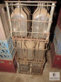 Lot 3 crates of vintage glass milk jugs