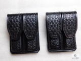 2 new leather double mag pouches for Colt 1911 and other single stack magazines