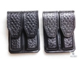 2 new leather double mag pouches for Colt 1911 and other single stack magazines