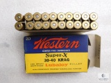 20 Rounds Vintage western super x 30-40 krag ammo 180 grain soft point