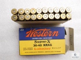 20 Rounds Vintage western Super X 30-40 Krag ammo 180 grain soft point