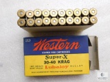 20 Rounds Vintage western Super X 30-40 Krag ammo 180 grain soft point