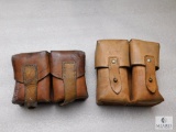 Vintage leather military ammo pouches