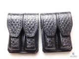 8 new leather double mag pouches fits staggered mags