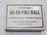 20 Rounds 30-06 FMJ ball ammo