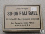 20 Rounds 30-06 FMJ ball ammo