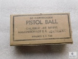 50 Rounds vintage 45 acp ammo M1911 ball