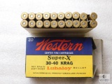 20 Rounds Vintage Western Super X 30-40 Krag ammo