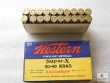 20 Rounds Vintage Western Super X 30-40 Krag ammo 180 grain soft point