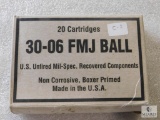 20 Rounds 30-06 ammo FMJ ball