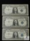 Group of 3 - US $1 silver certificates