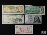 Canadian, Costa Rican, El Salvadoran, German and Vietnamese currency