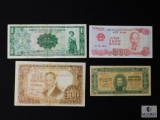 Spanish, Paraguayan, Vietnamese and Uruguayan currency