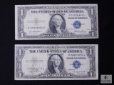 Group of 2 - US $1 silver certificates