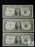 Group of 3 - US $1 silver certificates