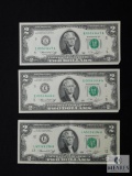 Group of 3 - US $2 notes