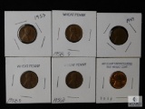 Mixed lot of (6) wheat cents
