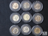 Group of (9) Jefferson nickels