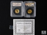 Gold plated Buffalo nickels (2)