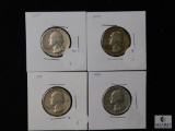 Group of (4) silver Washington quarters