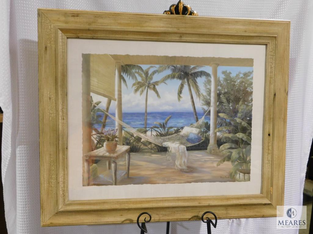 Vivian Flasch Hammock Beach Scene Art Print Wood | Proxibid