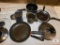 Lot T-Fal Pans, Skillets, and vintage metal measuring cups