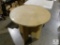 Round pressboard type Side / Accent Table with Glass Table top