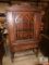 Antique Highboy Wood China Cabinet Glass Front