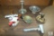 Lot Vintage Cookie Cutters, Measuring Cup, Candle Holders & Dish