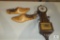 Spartus Wall Clock and Pair of Wood Shoe Molds