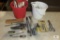 Lot 2 Small Buckets of Hand Tools, Wrenches, Pliers, and more