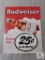 Budweiser 25 Cent a bottle Vintage look Advertising Tin Sign 12.5