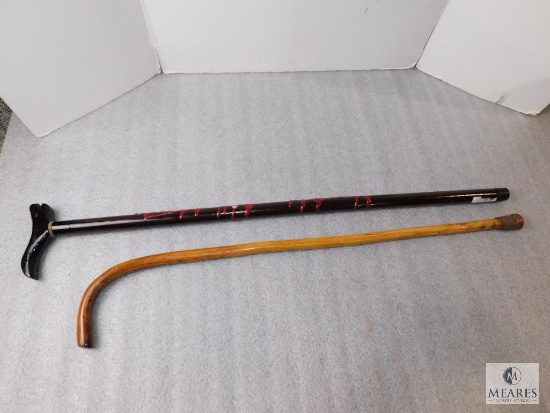 Lot 2 Wood Walking Cane Sticks 31" and 35"