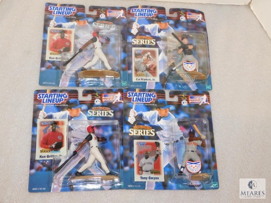 Lot 4 New Starting Lineup Baseball Figurines & Collector Cards