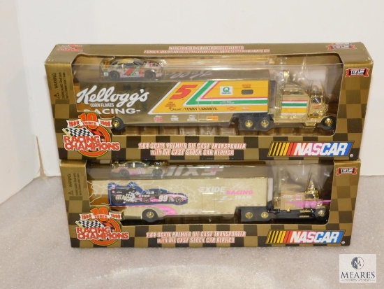 Lot 2 Racing Champions 1:64 Diecast Nascar Car, Truck & Trailer