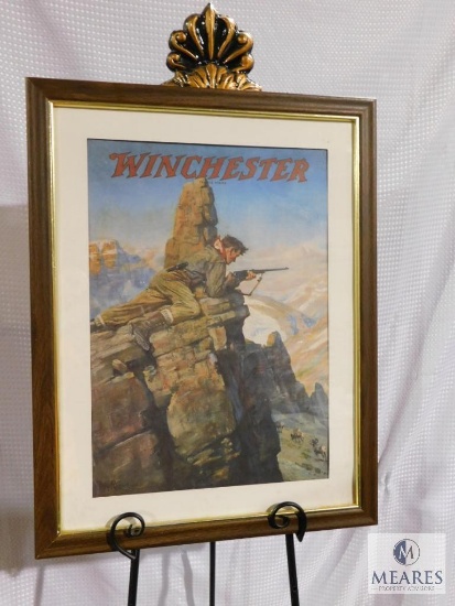 Philip R Goodwin "Winchester" Rifle hunting Print Framed 26" x 20"