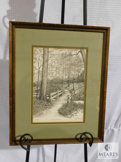 J.L. Osborne Etching Print "Walking Place" Signed & Numbered 18" x 15"