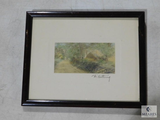 Wallace Nutting Signed Print Matted and Framed 9.5" x 7.5"