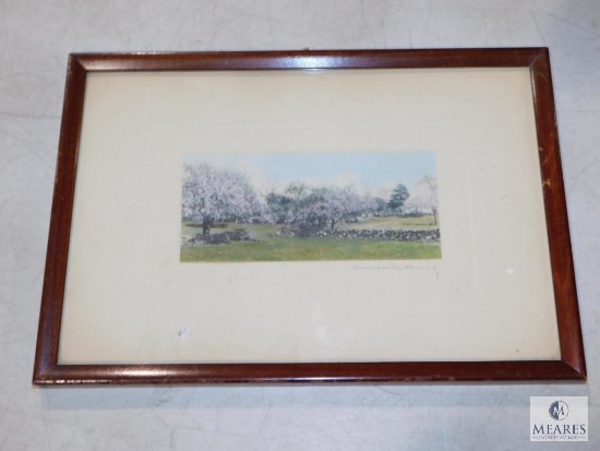 Wallace Nutting Signed Print Matted and Framed 8.5" x 12.5"
