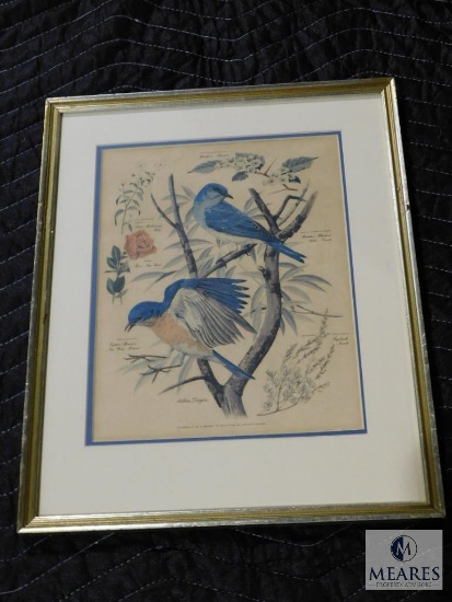 Arthur Singer No.2 Birds and Foliage Prints Matted & Framed 12.5" x 16"