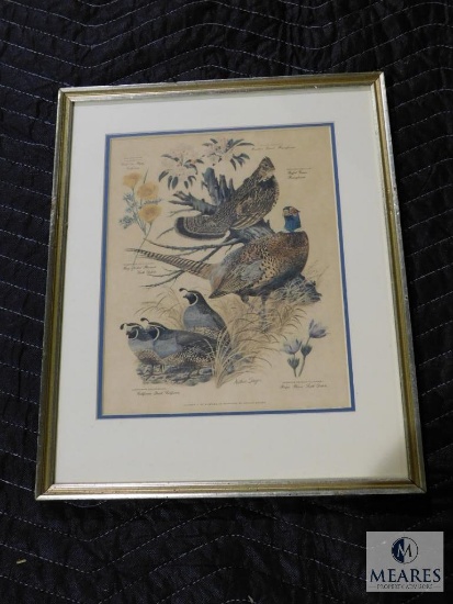 Arthur Singer No.3 Birds and Foliage Prints Matted & Framed 12.5" x 16"