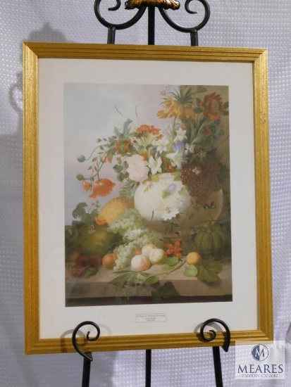 Joseph Rhodes "A Vase of Summer Flowers" Print Framed 18" x 22"