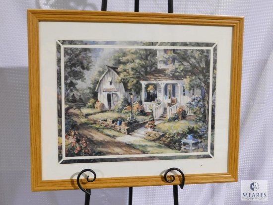Country Farmhouse Antiques Barn Print Framed 17.5" x 21.5"