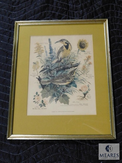 Arthur Singer No.7 Birds and Foliage Prints Matted & Framed 12.5" x 16"
