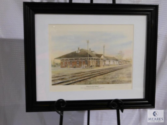 Jane Jackson "Down by the Station" Railroad Depot Signed & Numbered 21" x 17"