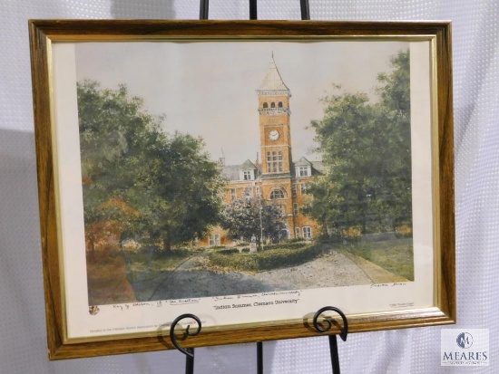Travers Green "Indian Summer, Clemson University" Tillman Hall Print Signed 20" x 26"
