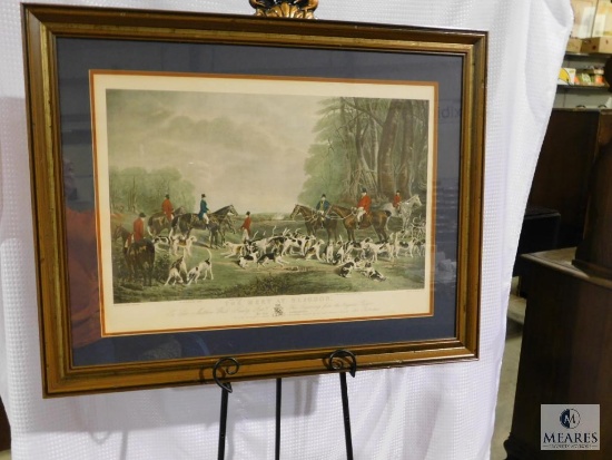 Thomas Lurton Engraving, Painted by J.W. Snow "The Meet at Blagdon" Foxhunt Print